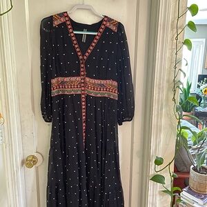 Anthropologie Black Long Sleeve Dress